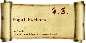 Hegel Barbara névjegykártya